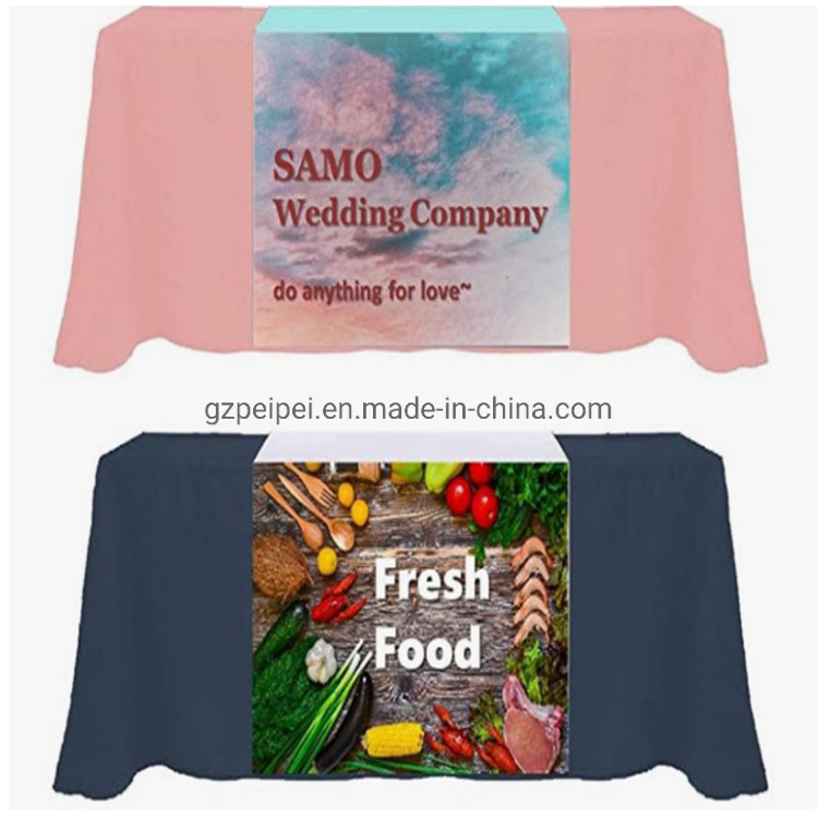 Promotional Display Products Item Advertising Table Cover Rectangle Party Custom Table Cloth Logo