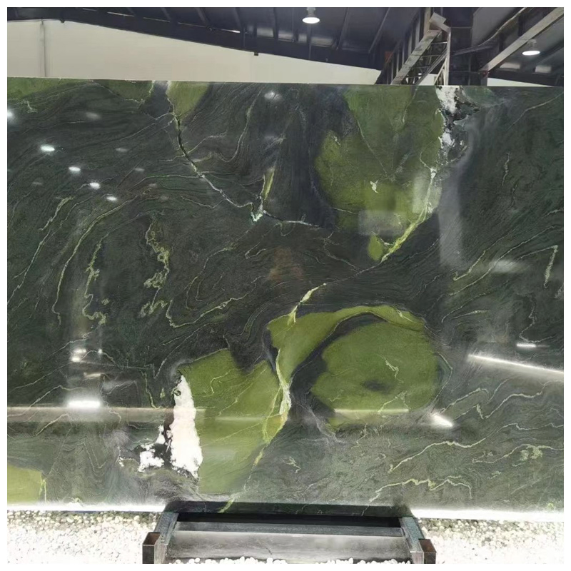 Brazilian Dark Green Avocatus Quartzite Leathered Slabs for Countertops and Tables