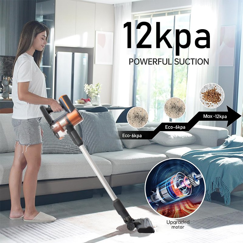 Purolf 2 In1 Stick Battery Vacuum Strong Suction Auto Home Electric Stick Handheld Wireless Vertical Vacuum Cleaner