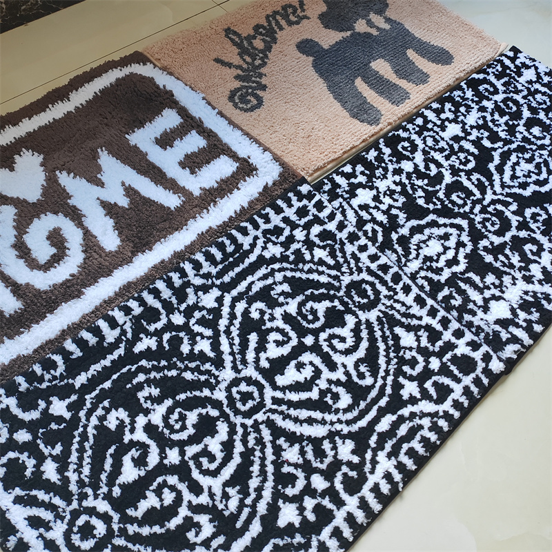 Shaggy Excellent Water Absorption Pure Color Bathroom Mat for Hotel Room