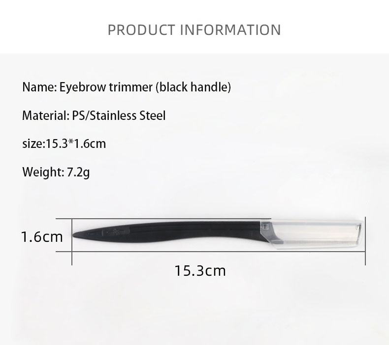 Private Label Safety Round Black Eyebrow Trimmer Razor with Plastic Cover