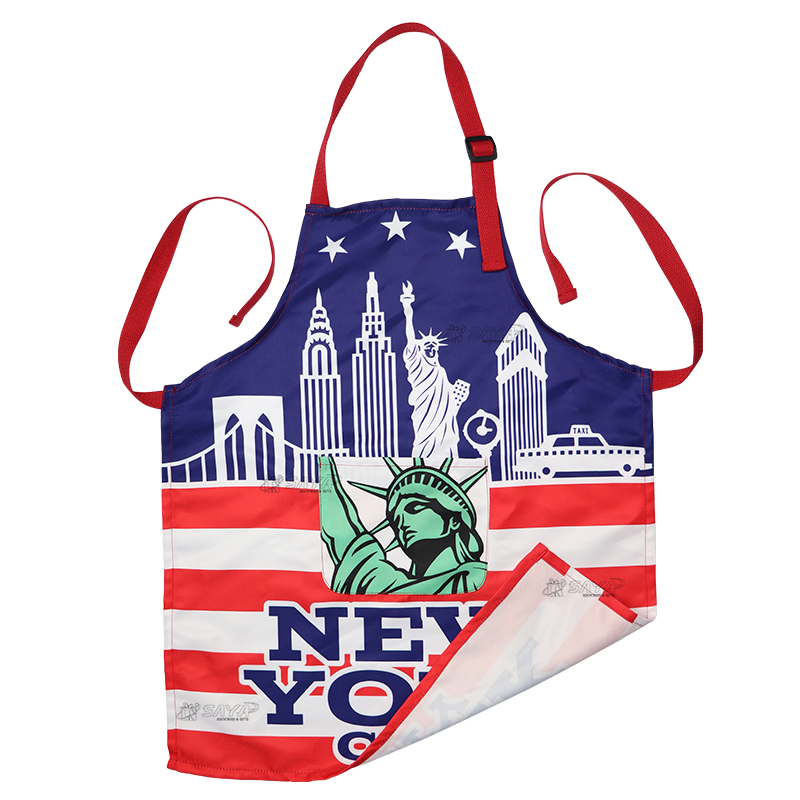 Custom Printing Logo Kids Apron Souvenir Polyester Waterproof Kitchen Cooking Aprons