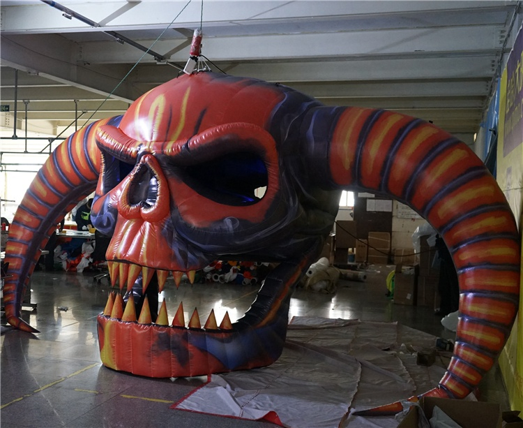 Giant Halloween Decoration Inflatable Skull Skeleton Head for Events