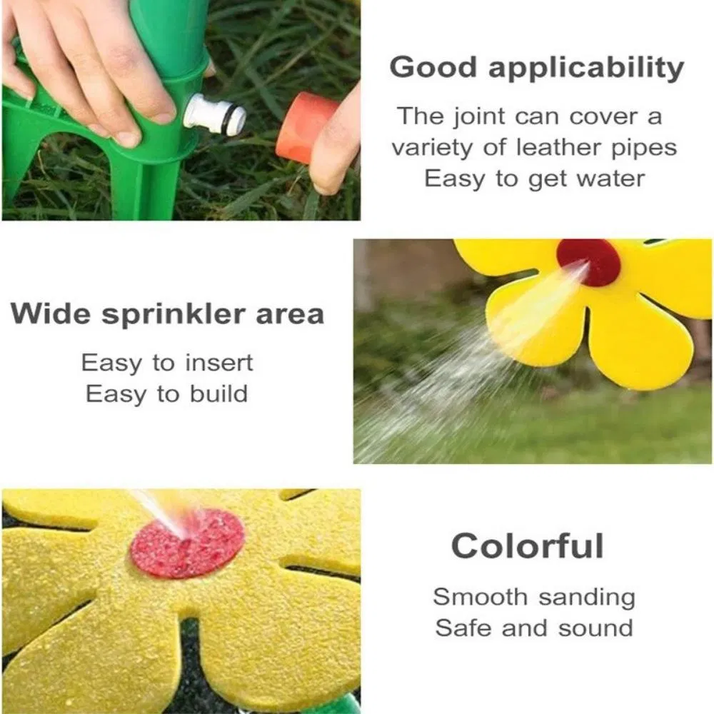360 Degree Swivel Garden Water Sprinkler with 3/4" and 1/2" Adapters Dancing Daisy Esg20073