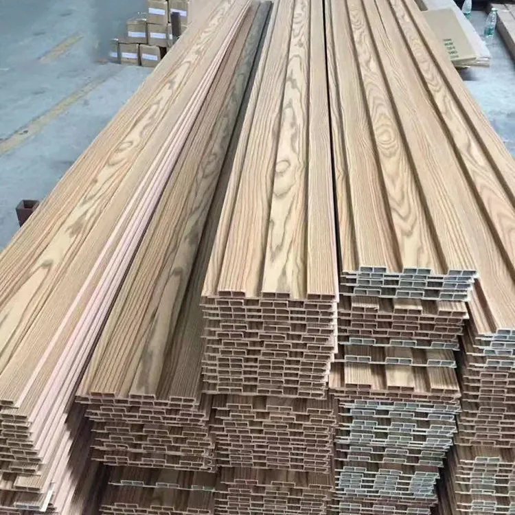 Plastic Composite PVC Coating Cladding Fluted Wall Board WPC Interior Wall Panel