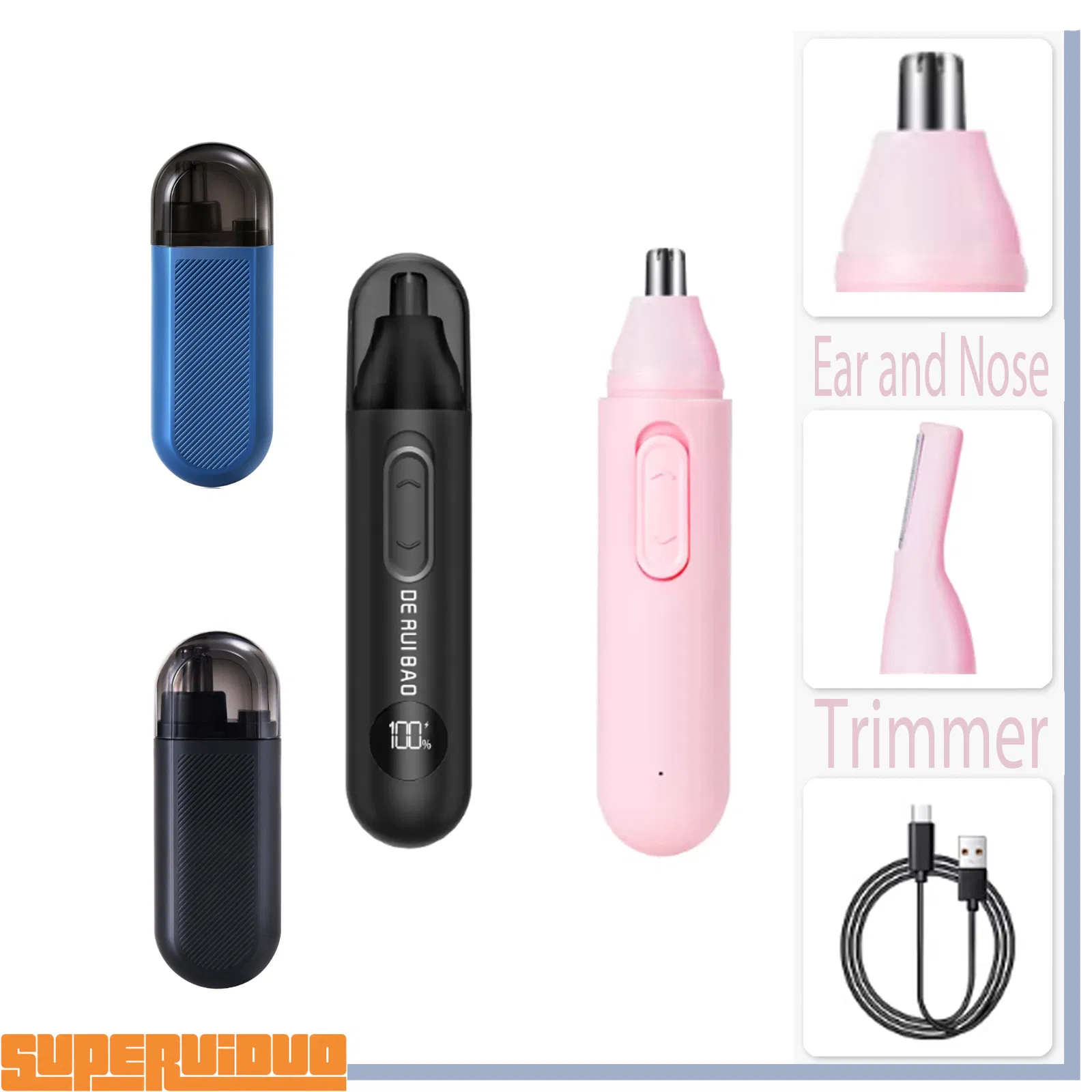 Interchangeable Accessory Shaving Nose Hair Trimmer