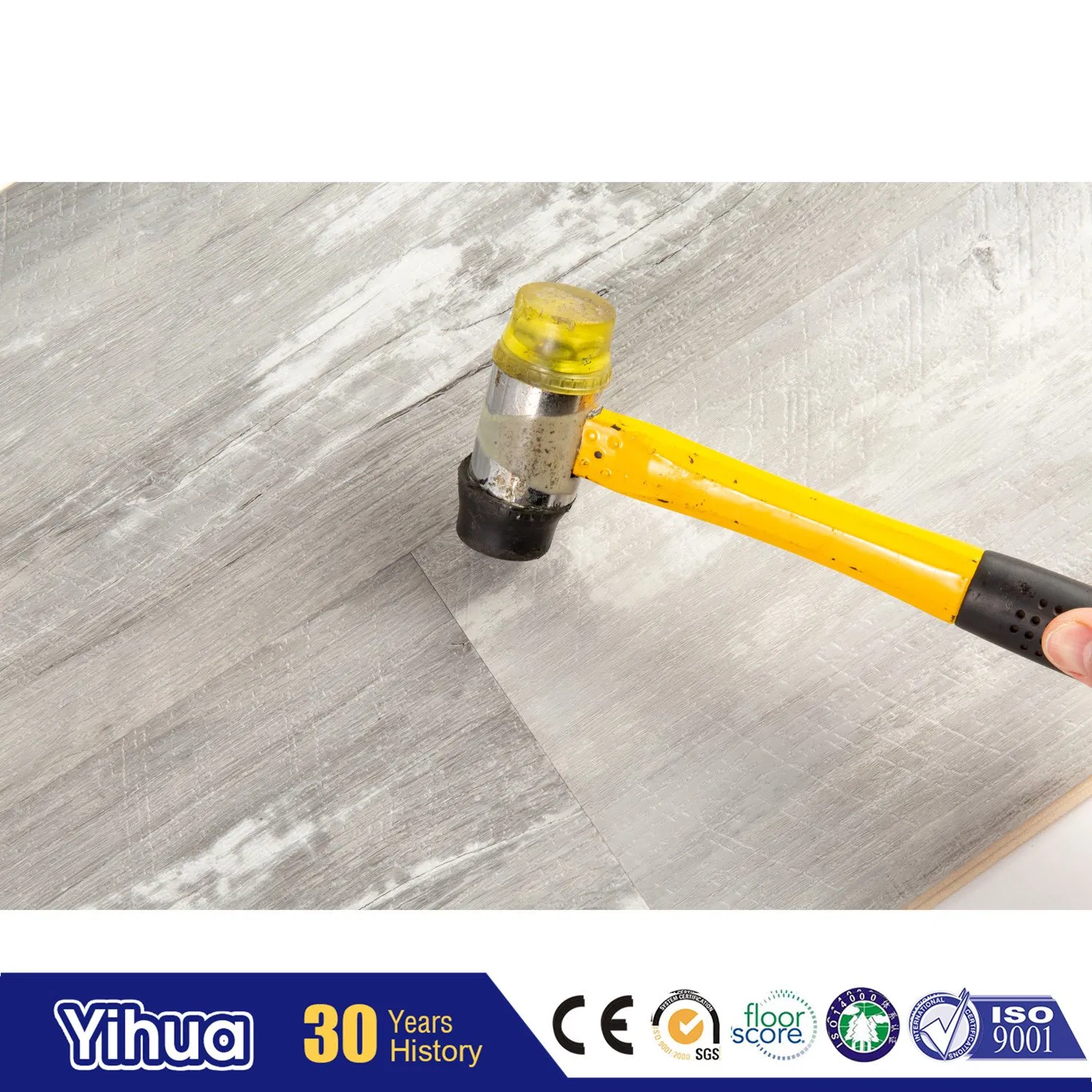 Grey Wooden Stick Tile Waterproof Self-Stick Vinyl Floor Tile