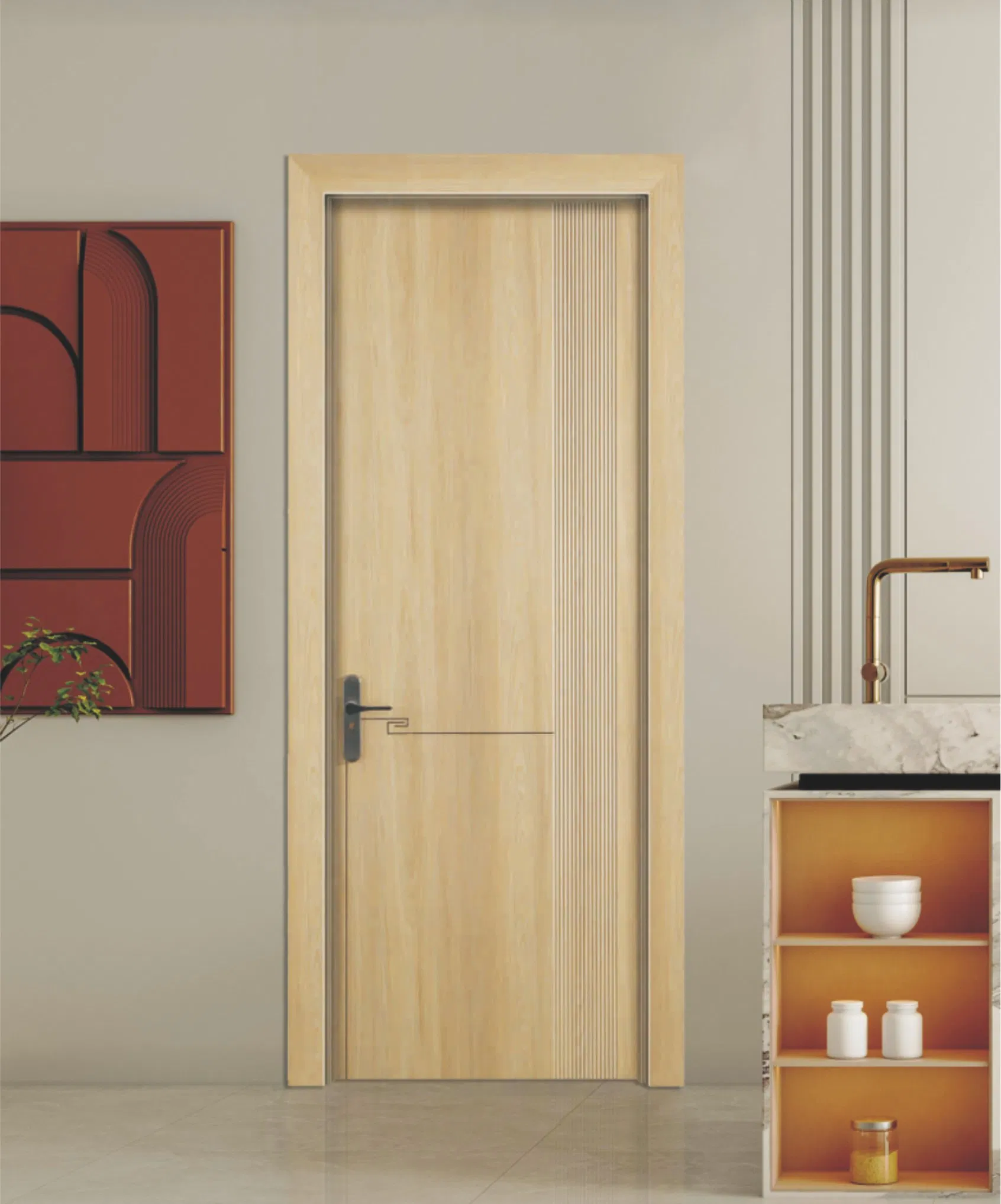 Kangda China Supplier Wholesale Price House Hotel Interior Water Proof Flush WPC Wood Door