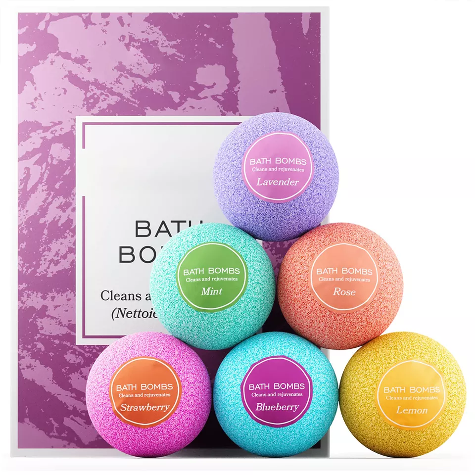 Factory OEM Organic Bath Fizzy Shea Butter Bath Bombs Natural Essential Oil Sea Salt Bath Balls