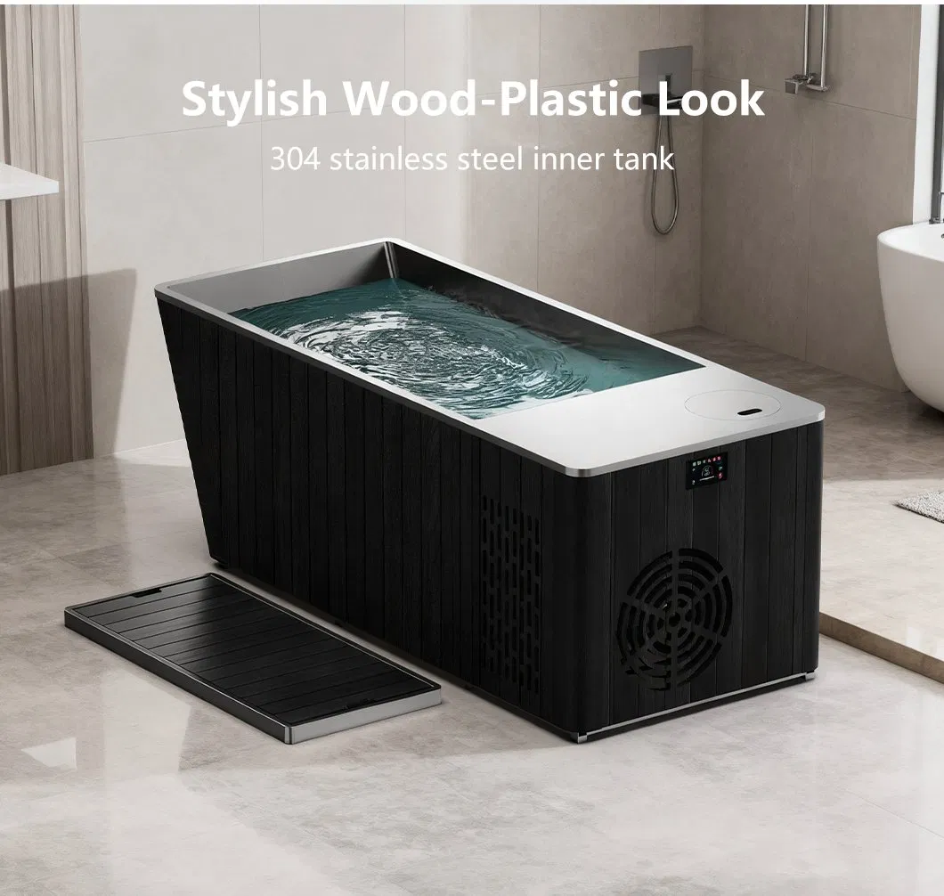 Syochi Wood and 316 Stainless Steel Ice Bathtub All-in-One Cold Plunge