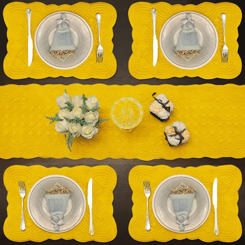 Farmhouse Style Washable Placemats for Kitchen Dining Tables