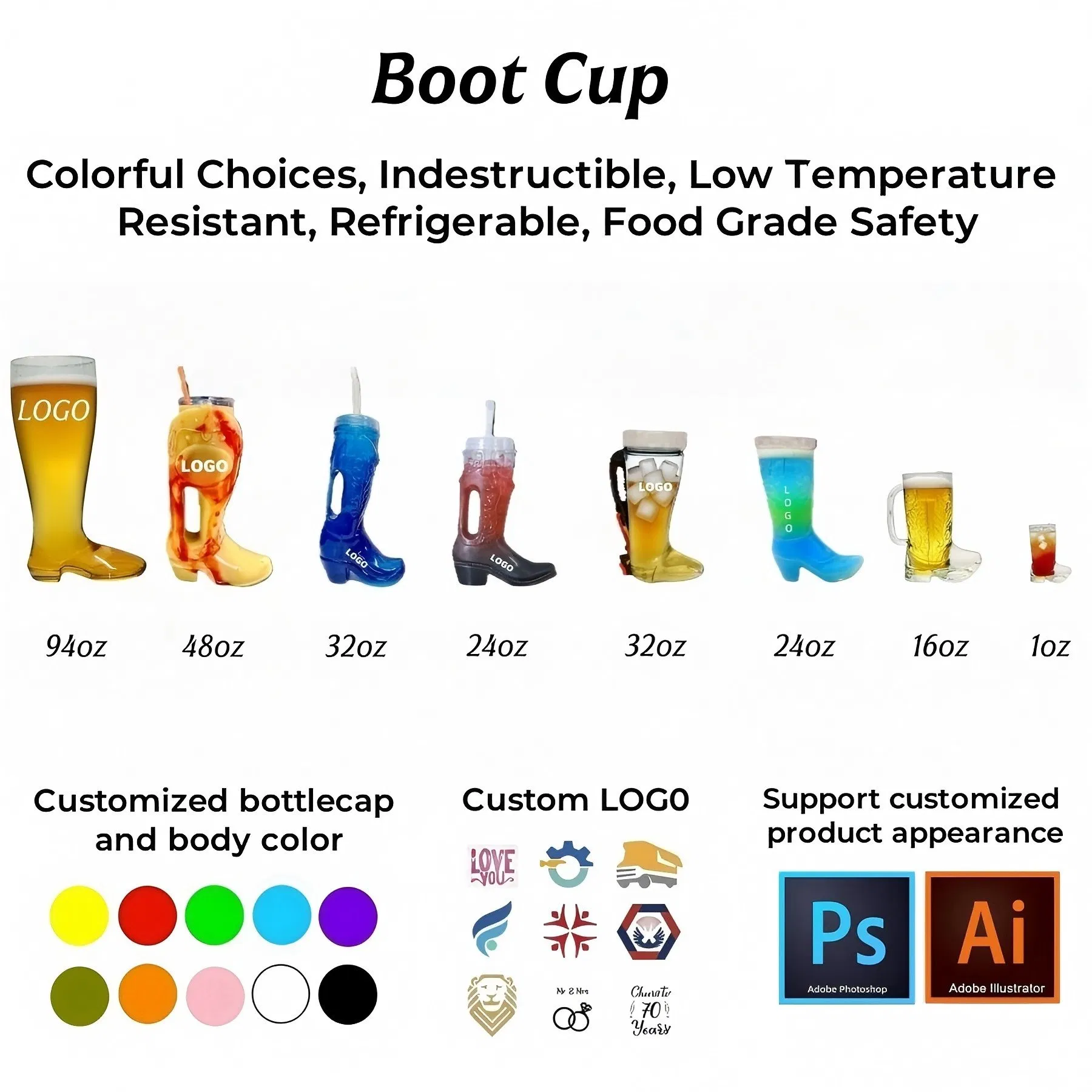 Пластиковый пивной бокал в форме сапога 710 мл