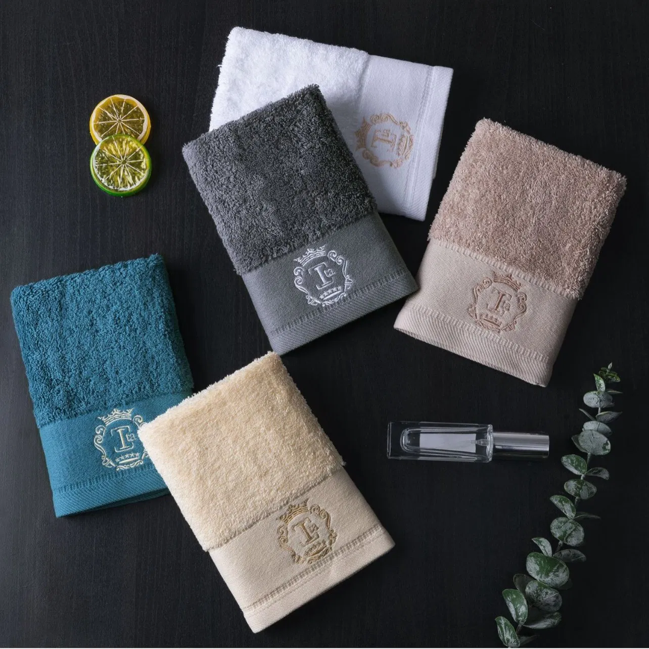 Premium 100% Cotton Bath & Face Towels Ultra Soft & Highly Absorbent Solid Color Thickened for Adults