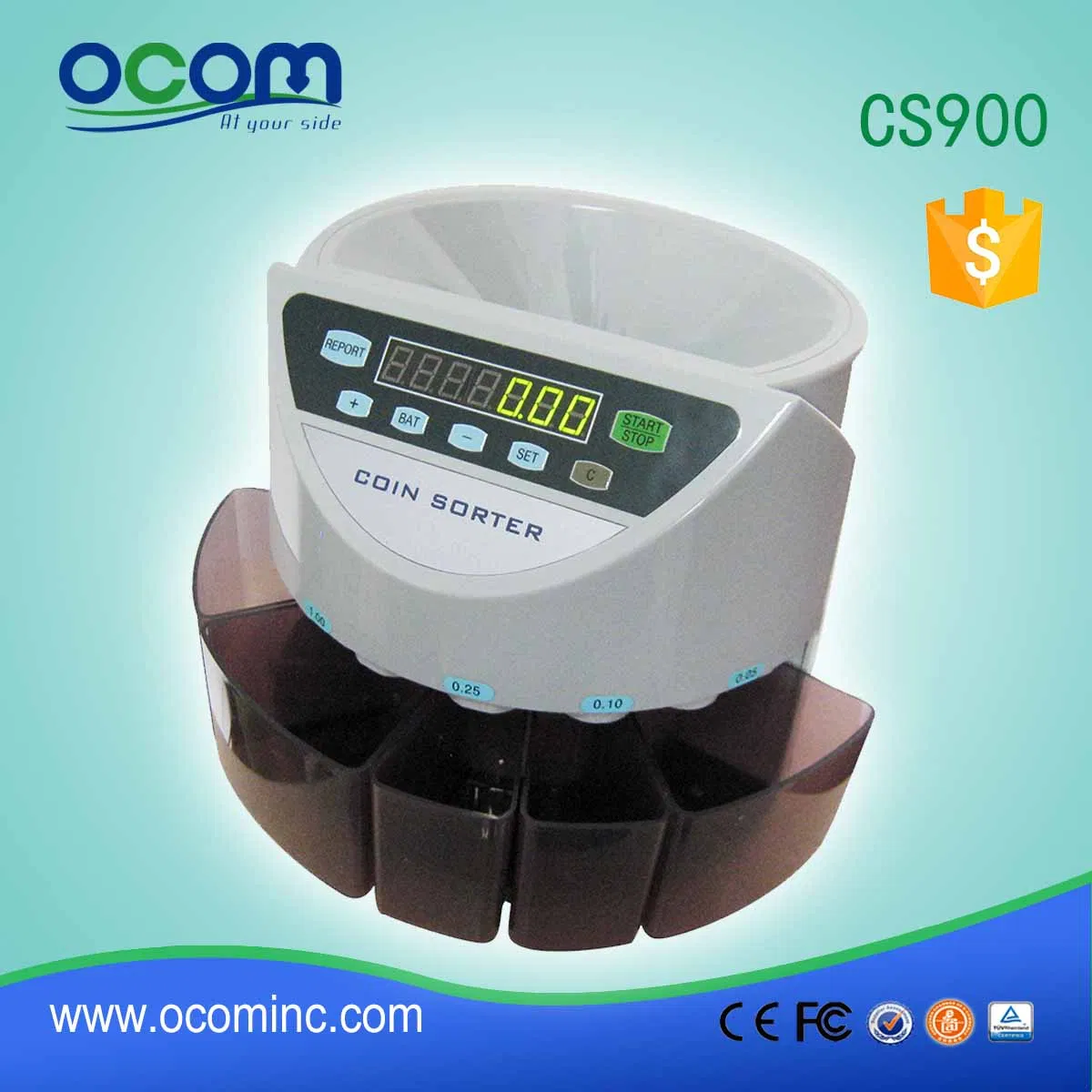 CS900 Plastic Coin Counter Sorter Machine for Israel Colombia Mexico Currency