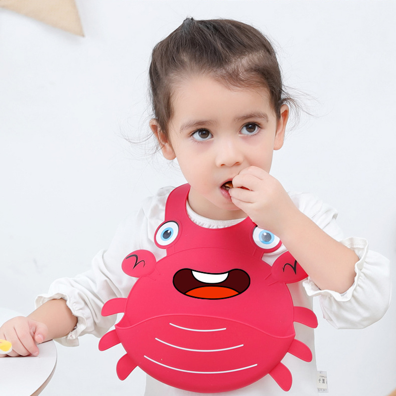 Cute Little Crab Shape Silicone Baby Bib
