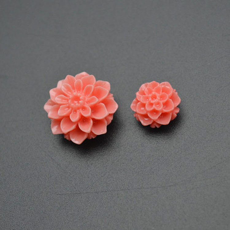 Blooming Flowers Shape 10mm 16mm Pink Resin Loose Beads for Jewelry Making