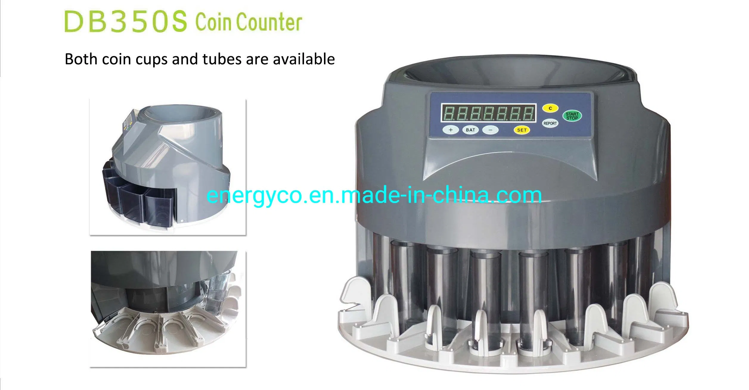 Automatic Electronic Money Sorter and Coin Counter Counting Machine for Most Countries Currency with Coin Receiver