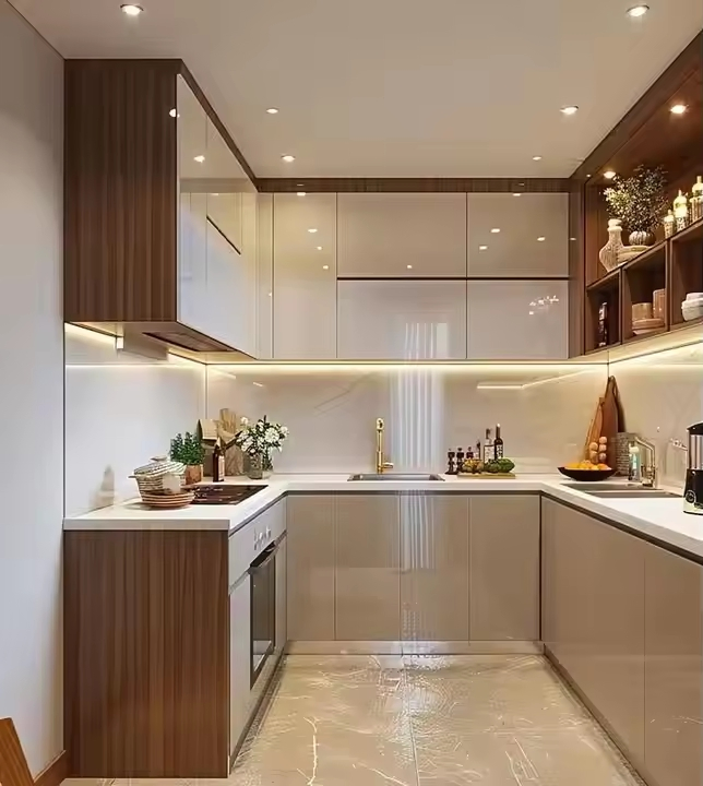 Customizable Solid Wood Kitchen Cabinet with Built-in Wine Rack for Home Bar