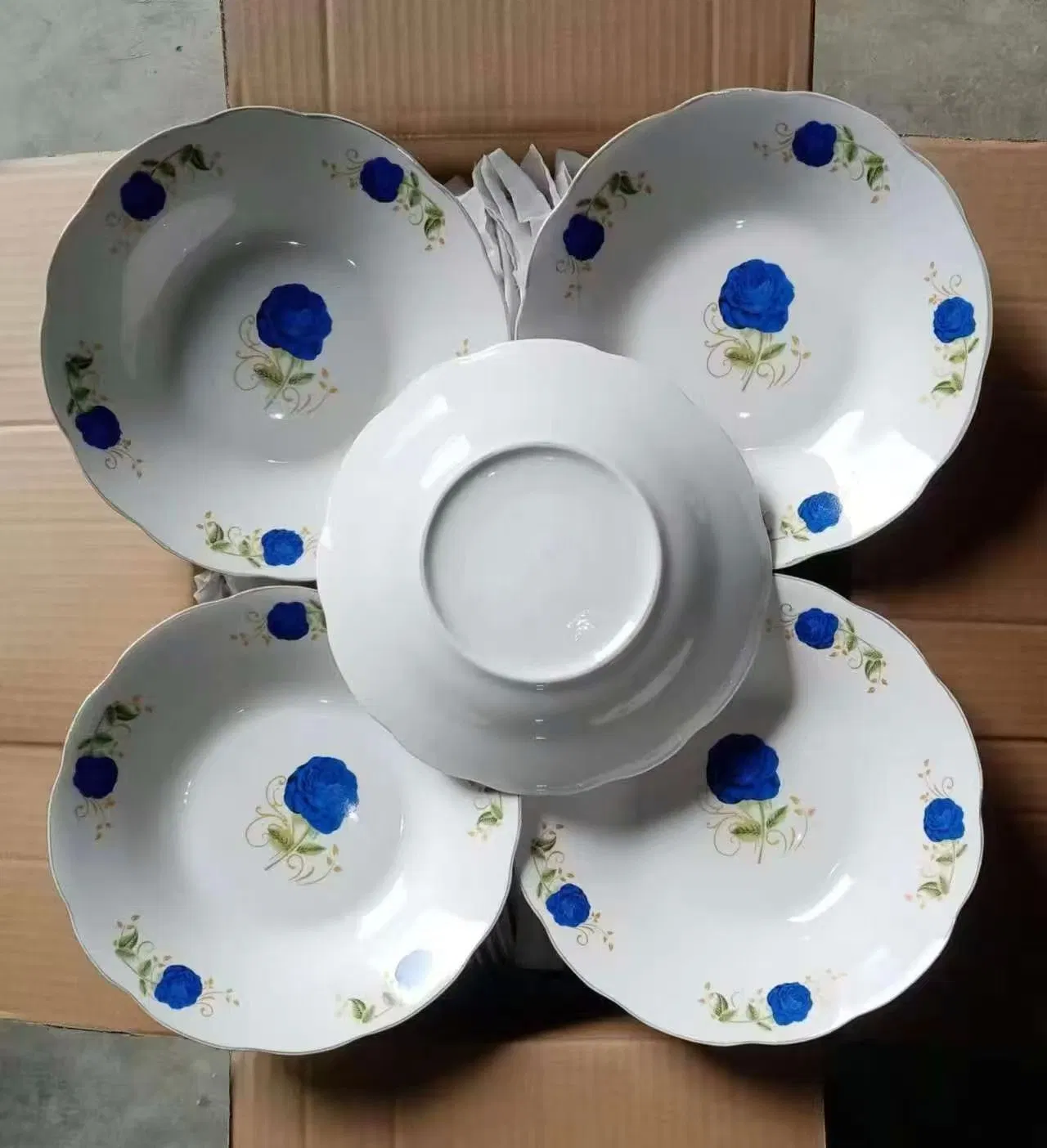 Premium Ceramic Tableware: 8" Soup Plate with Unique Decal Porcelainware Ceramic Kitchenware Tableware
