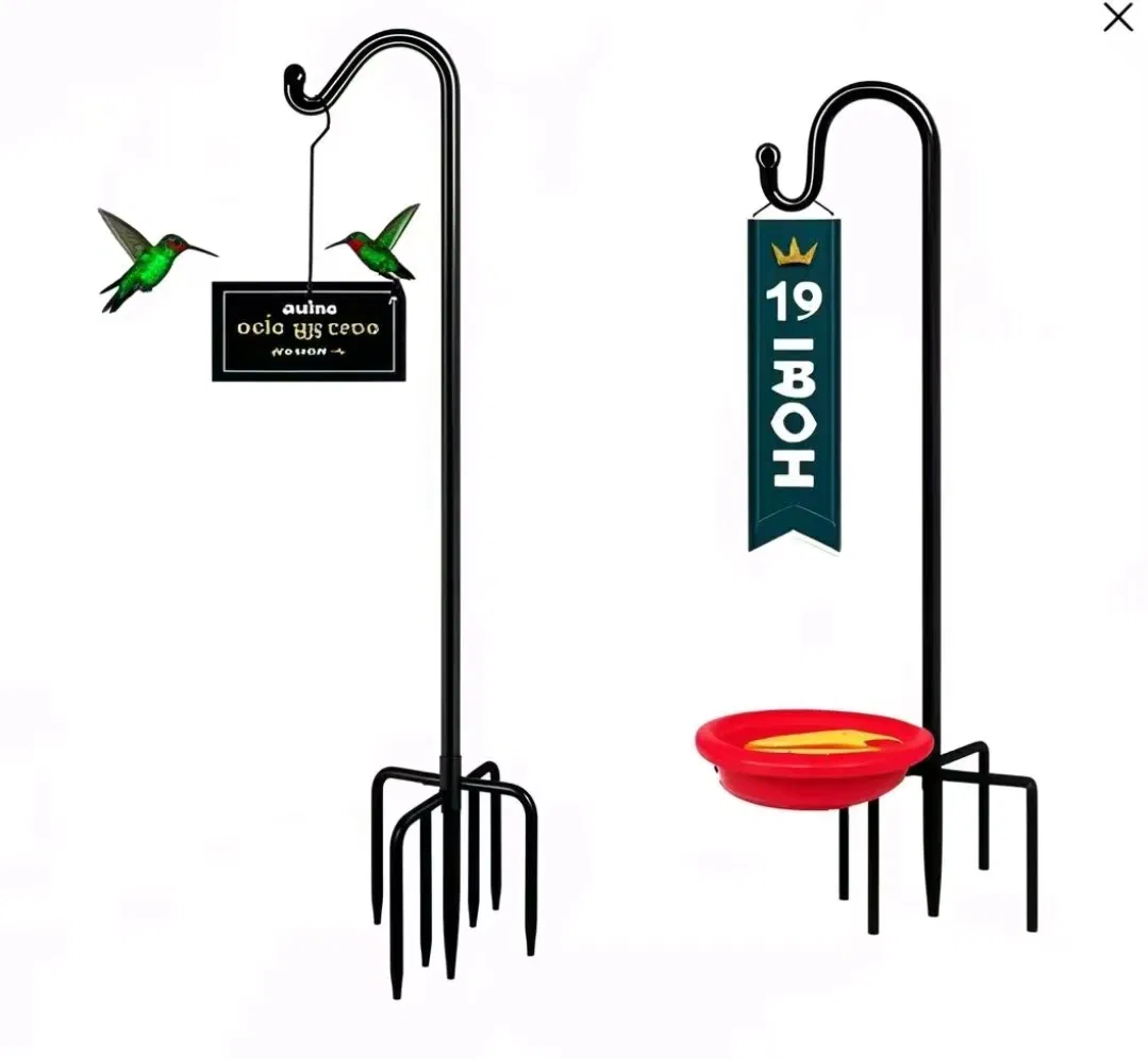 Heavy Duty Garden Outdoor Decorative Metal Shepherd Hooks for Hanging Plants Wire Baskets