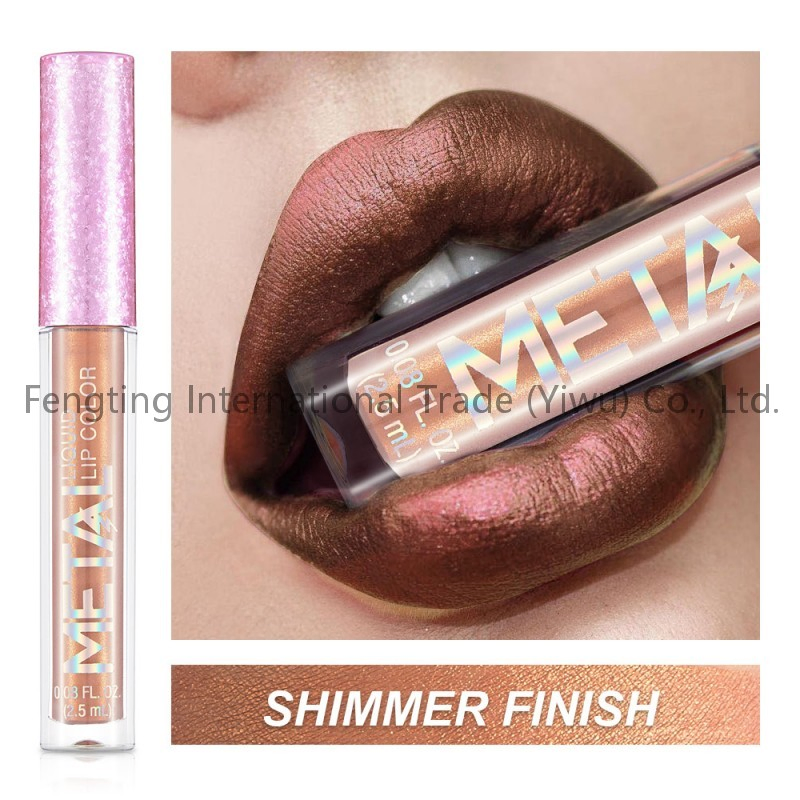 Wholesale Metal Waterproof Not Stick to Cup Long Lasting Private Label Pearl Gloss Beauty Makeup Metallic Matte Liquid Lipstick