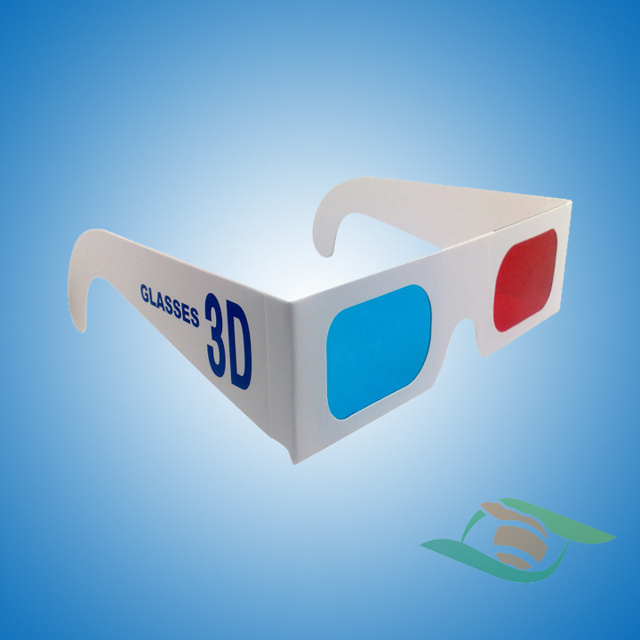 Factory Foldable Paper Anaglyph Custom Printing Red Blue Cardboard 3D Glasses