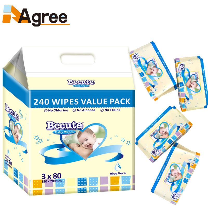 OEM Wipes Tissue Paper Soft Sanitizing Wet Toilet Wipes for Baby