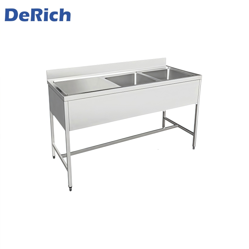 Derich Free Standing Single Bowl Commercial Stainless Steel Kitchen Sink for Restaurant Outdoor Washing Sink