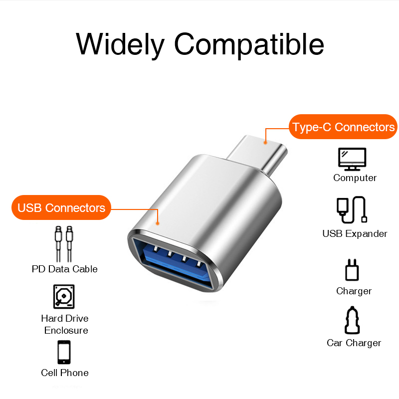 Адаптер USB Type-C на USB 3.0 для быстрой зарядки