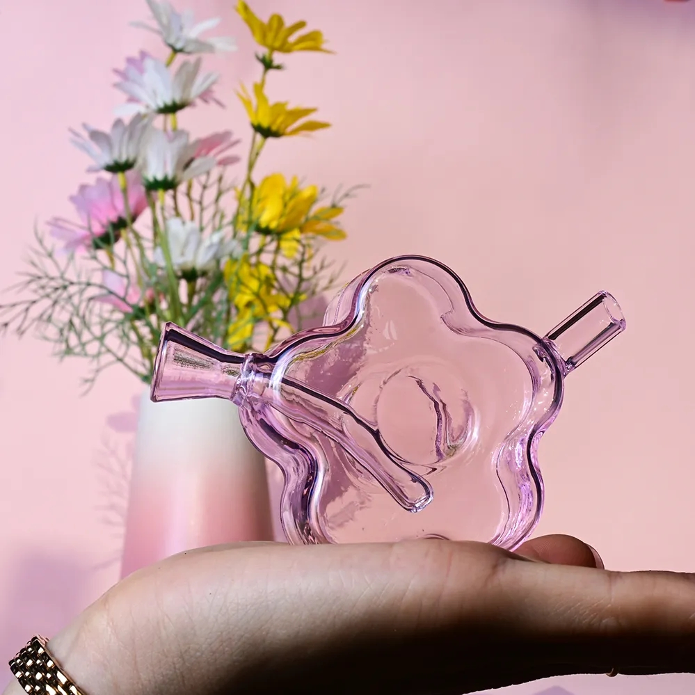 New Pentagram Glass Pipe Hookah Super Thick Girly Cute Glass Smoking Pipe Water Accessories