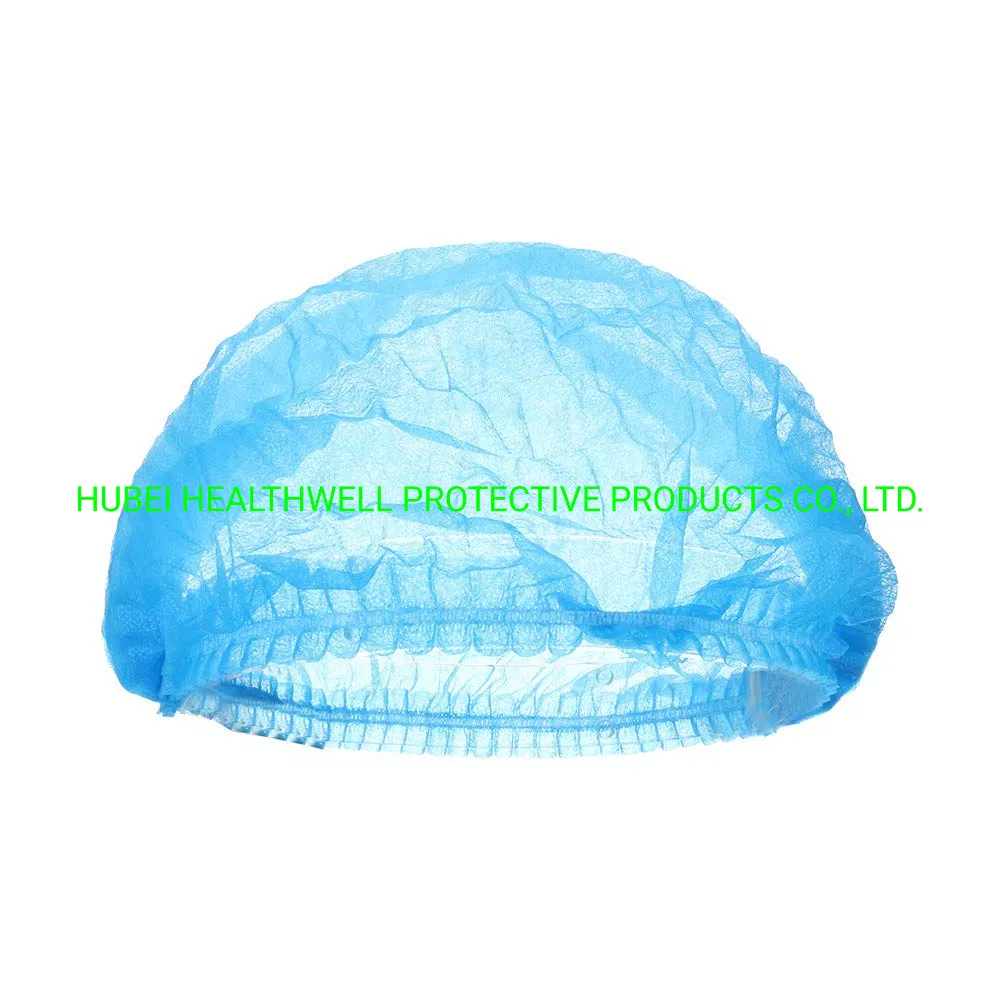 100 Pieces Disposable Nonwoven Bouffant Cap Food Service Hair Nets Caps Anti Dust Shower Elastic Caps for Kitchen Hair Salon Cover (Blue)