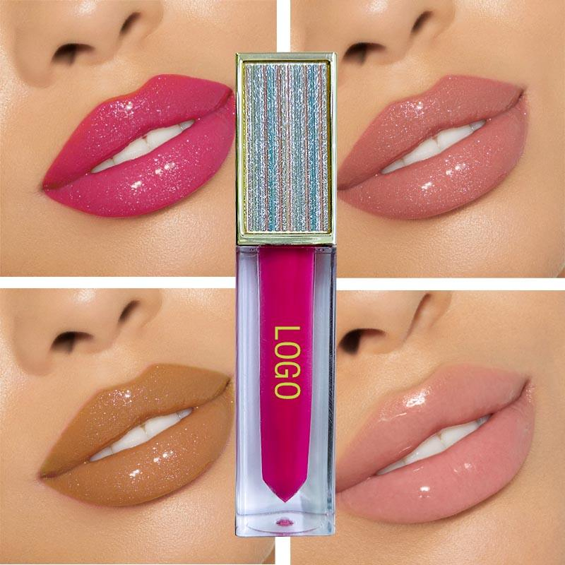 Wholesale Lipgloss Vendors Private Label Luxury Square Tube Shiny Glossy Moisture Nude Clear Lip Gloss
