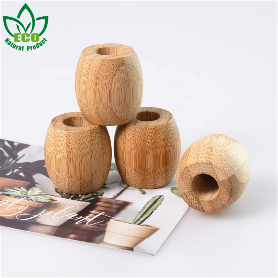 BPA Free Custom Logo 100% Organic Toothbrush Display Stand Bamboo Toothbrush Holder