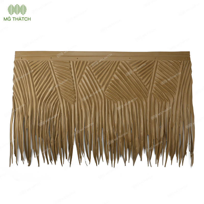 Popular Natural Looking Synthetic Thatch Roof Lapa Plastic Artificial Mexican Palm Leaf Thatched Roof