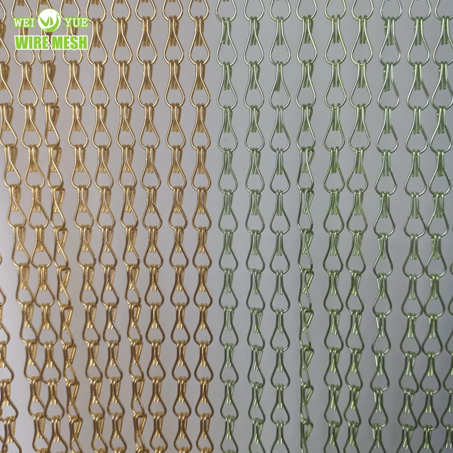 Decorative Double Hook Chain Link Curtain Aluminum Metal Chains Curtain for Room Dividers