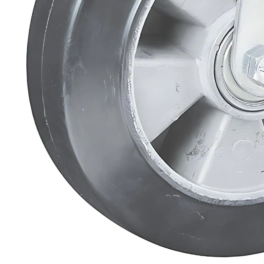 Swivel Rubber Caster Mold on Cast Aluminum W/Double Ball Bearing, a-Q03#