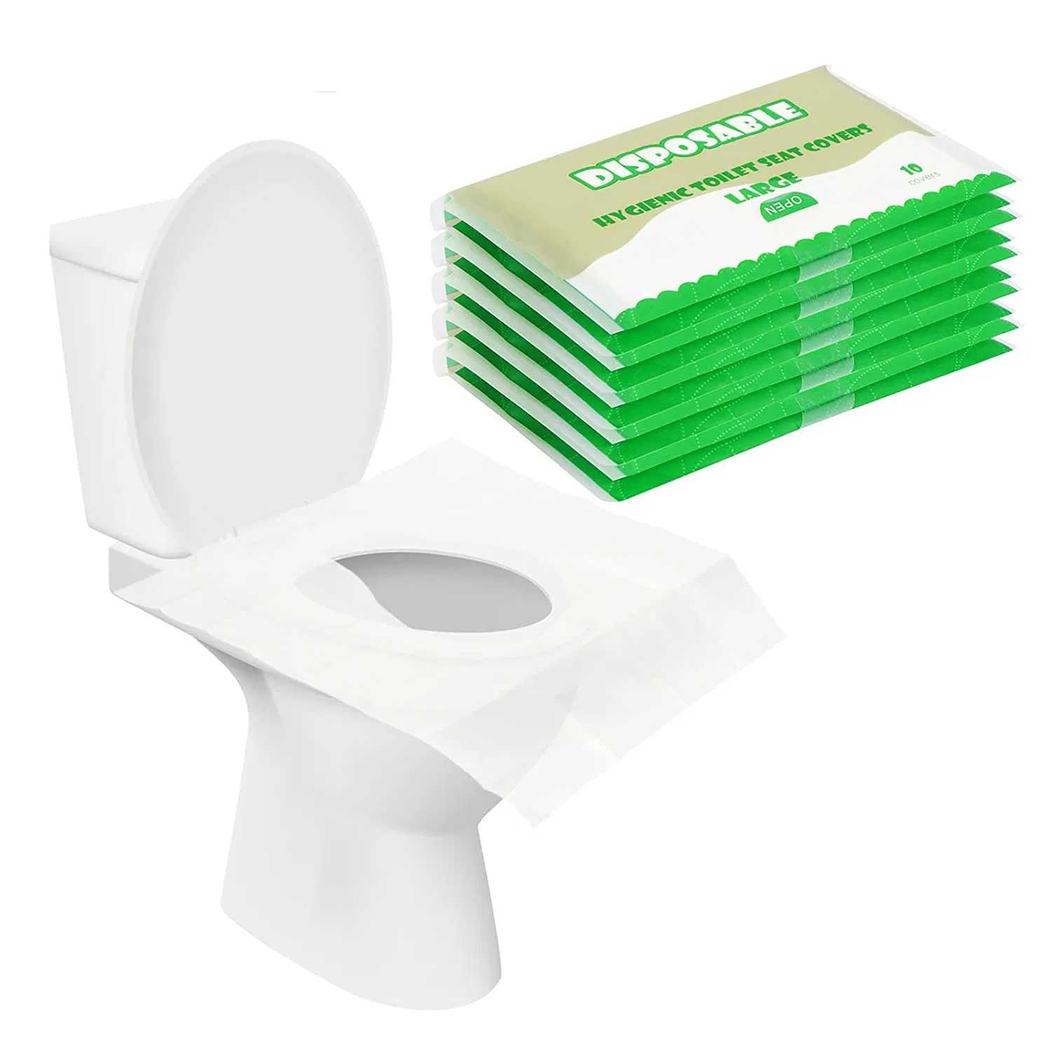 Biodegradable Paper Toilet Seat Covers - Disposable Virgin Paper Half-Fold Toilet Seat Cover