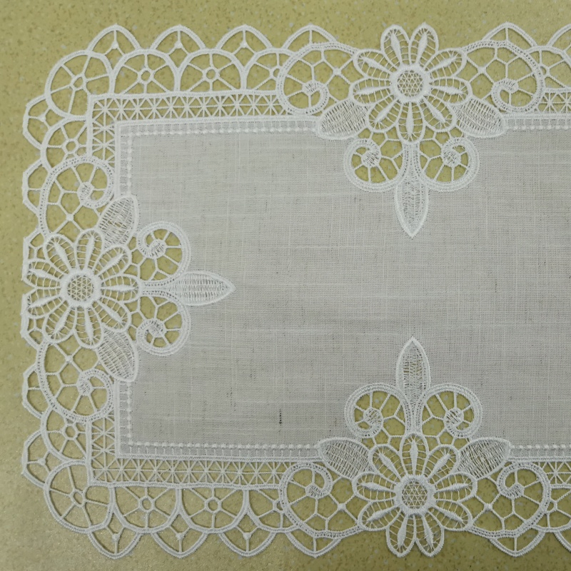 European-Style Printed Flower Lace Napkin Plastic Tea and Dinner Party Napkin with Embroidery for Weddings and Decorations