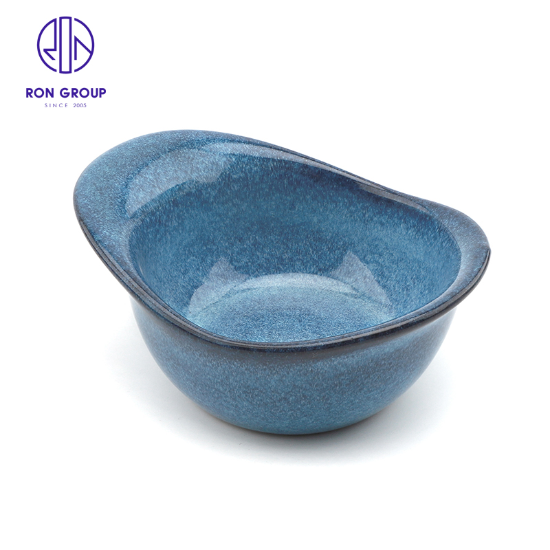 Wholesales Restaurant Dinner Cutlery 5.3/7.3 Inch Irregular Western Tableware Dinnerware Appetizer Food Salad Service Ceramic Bowl