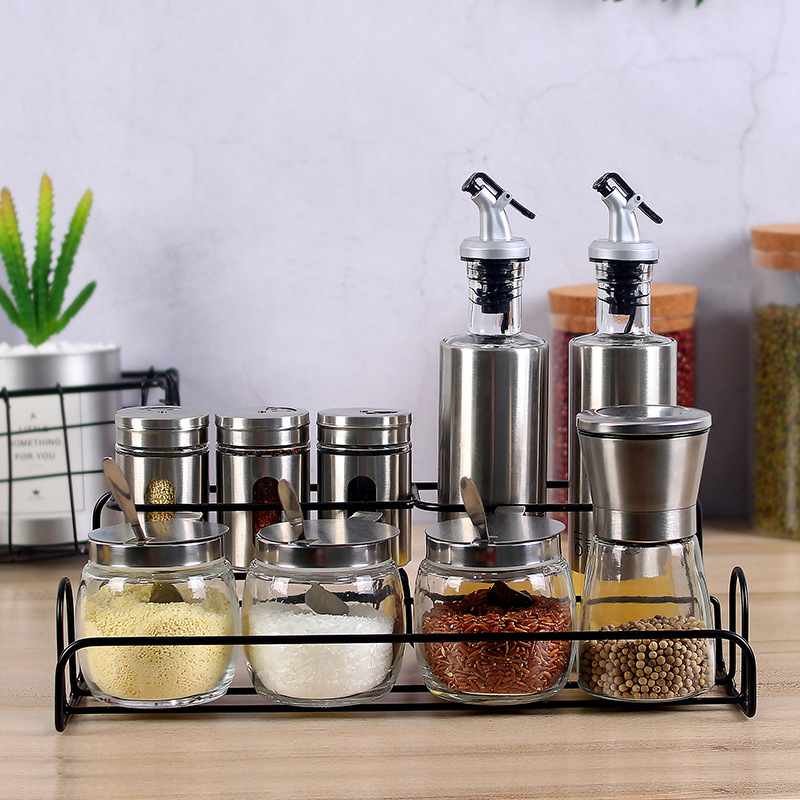 Condiments Container Set Sauce Bottle Seasoning Spice Box Salt Shakers Pepper Grinder Set Esg14506