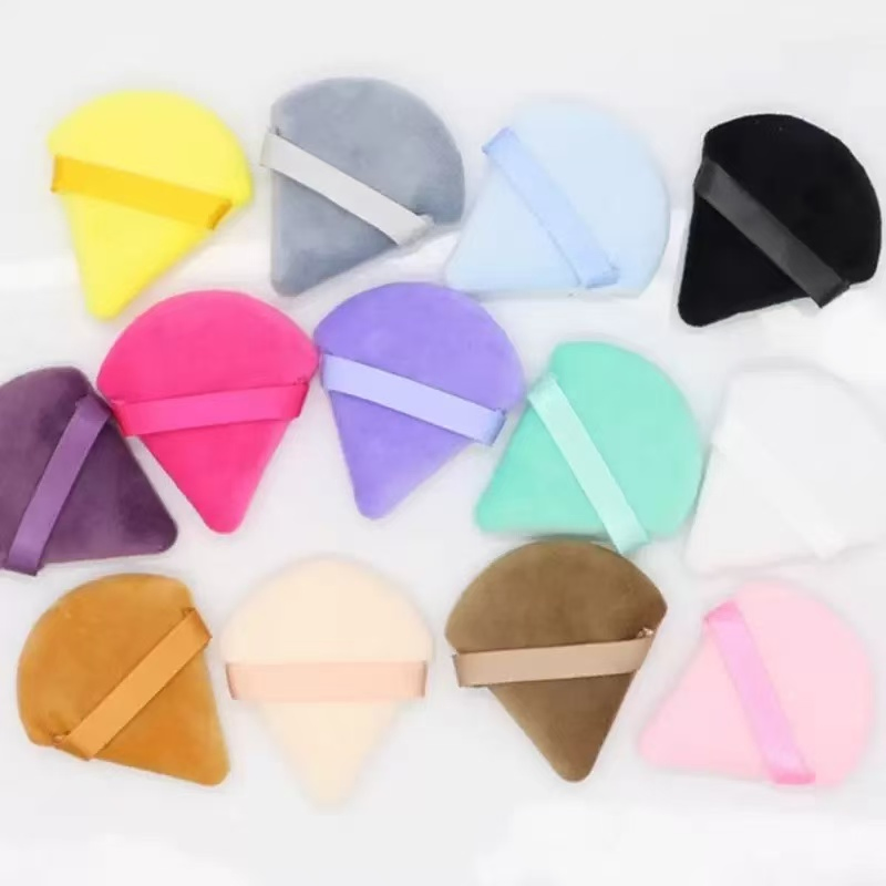 Hot Selling Netflix Models Flocking Loose Beauty Tools Triangle Cotton Powder Puff
