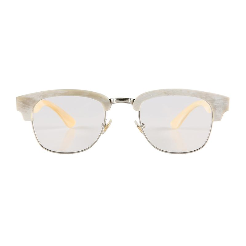 White Horn Half Frame Sunglasses Myopia Optical Glasses Framebone Buffalo Horn Optical Frames for Man