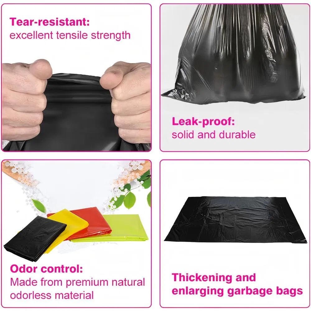 Large Heavy Duty Black Eco Degradable Bin Garbage Rubbish Plastic 4/8/13/33/40-50/55-60 Gallon Trash Liner Bag