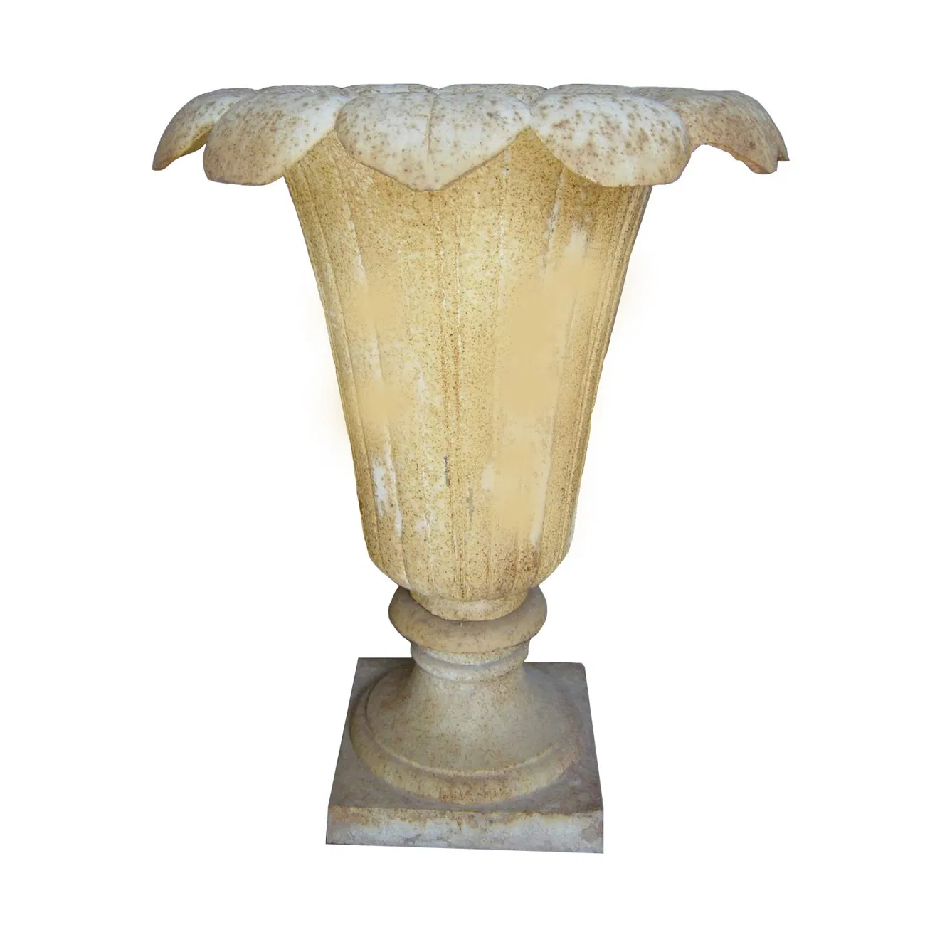 Антикварная садовая урна-кашпо в деревенском стиле