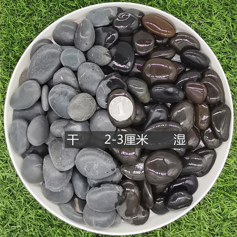 Grey Black Natural River Stones for Garden Decor Pebbles