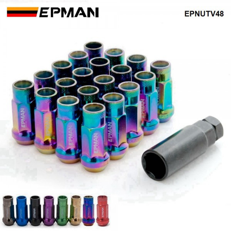 Epman JDM V48 M12x1.5 / M12x1.25 Extended Rim Tuner Lug Nut Tapered Acorn