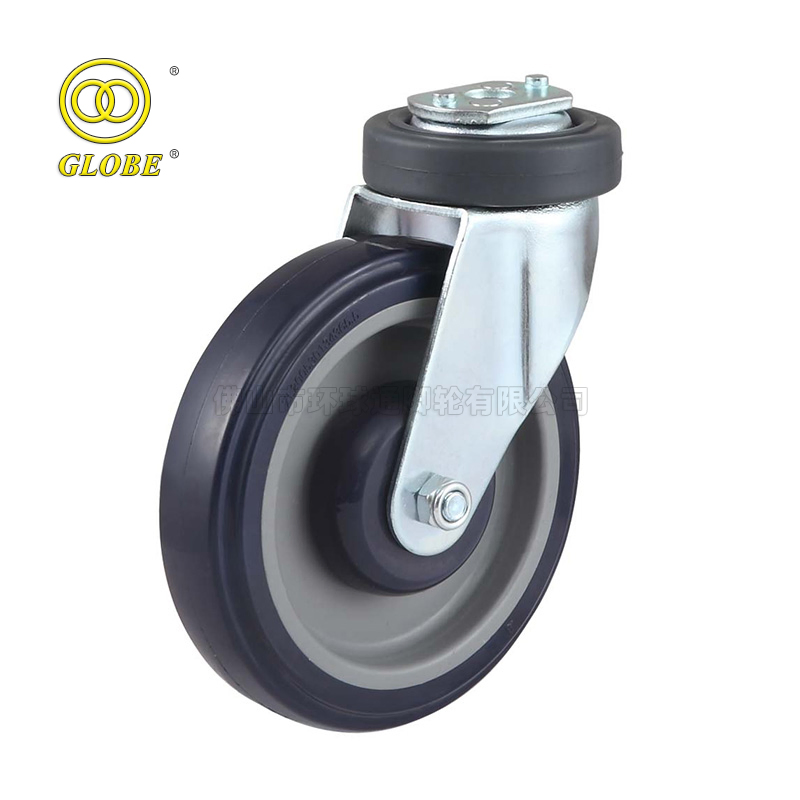 Supermarket Shopping Cart Wheel 3" 4" 5" PU Materials Fixed Castors Polyurethane