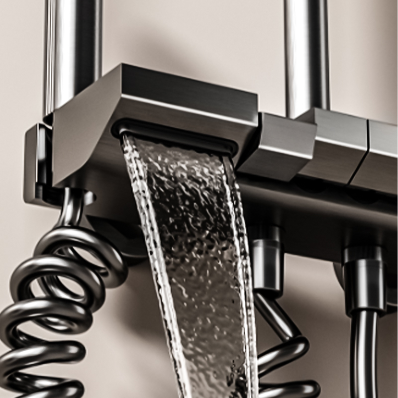 Home Hotel Bathroom Shower Set with Digital Display Piano Key Design