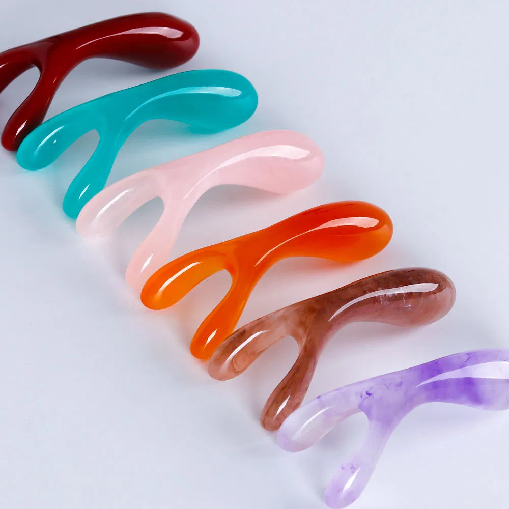 Nose Massager Resin Acupuncture Point Meridian Y-Shaped Scraper Massage Tool
