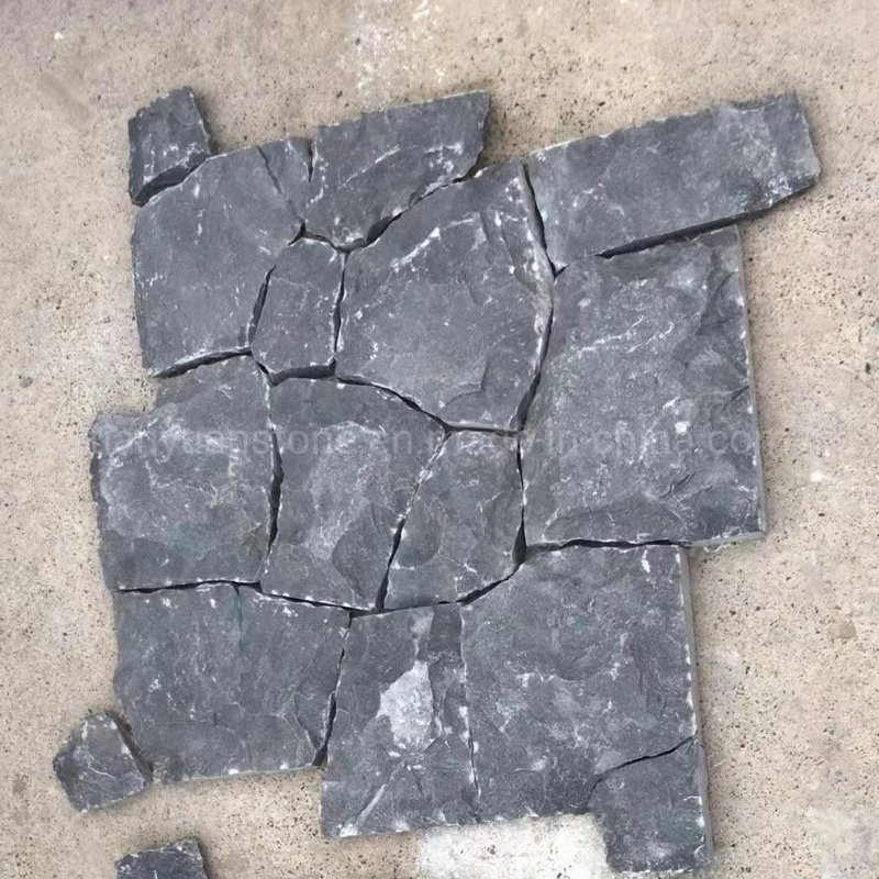Natural Black Limestone Loose Wall Cladding Split Big Blocks for Wall